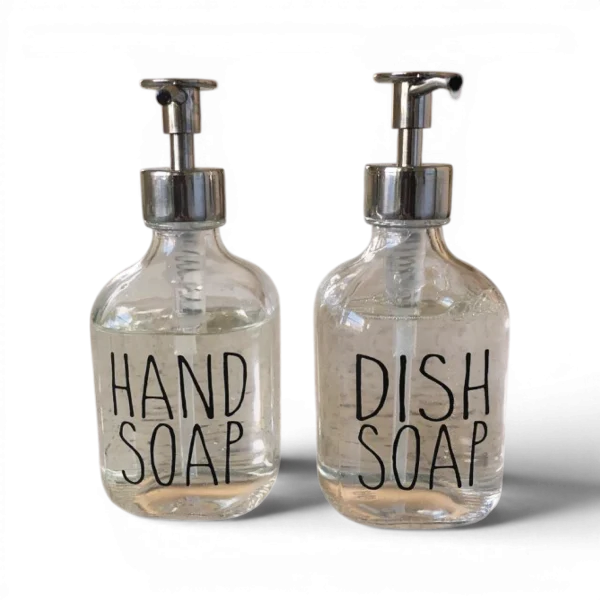 Clear Vinyl Soap Dispenser Labels